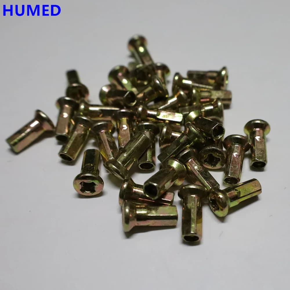 36pcs/lot Material 45# Steel Spoke Nipples 8G 9G 10G MTB Road Bicycle Wheel E-bike Motorcycle Rim Caps Nuts Parts