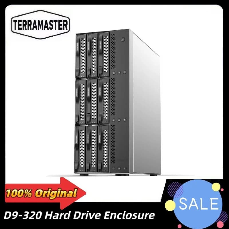 TERRAMASTER D9-320 Custodia per disco rigido 9Bay USB 3.2 Gen2 10Gbps Tipo-C Archiviazione HDD esterna Controllo alimentazione indipendente (senza disco