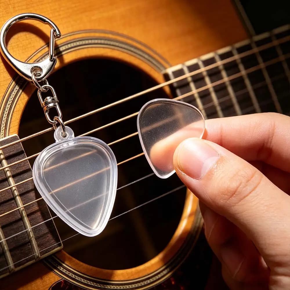 Heart Shaped Guitar Pick Collection Box Transparent Guitarists Storage Guitar Pick Keyring Picks Size Case Clear Holder
