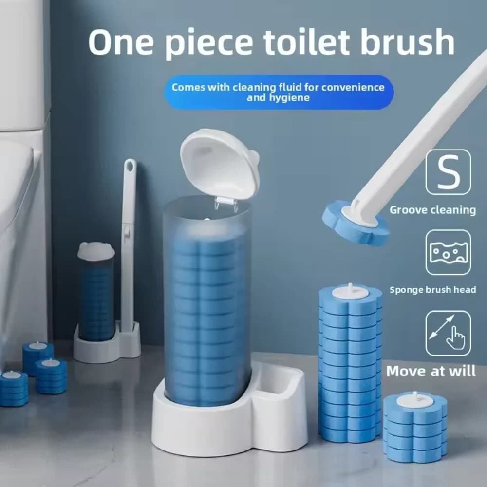 Powerful Disposable Toilet Brush, Flexible Cleaning Brush Head Deep Cleans Crevices Fresh Scents Toilet Brush Refill Cartridges