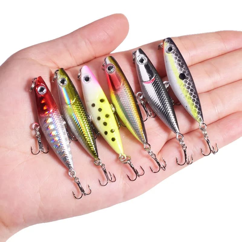 4.5 centimetri 1.9g 1 pz Mini Matita Esche Da Pesca Top Acqua Wobblers Esca Dura Artificiale con Ganci per Minnow Bass Pike Attrezzatura Da Pesca