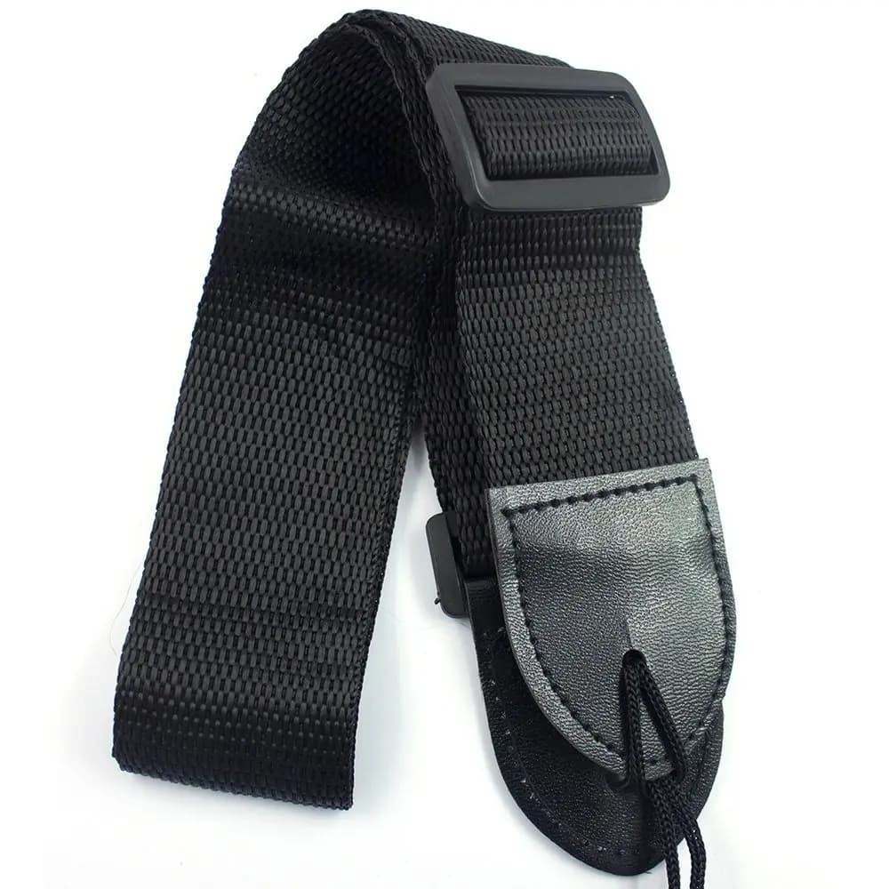 Tracolla per Chitarra Elettrica Folk Stripe in Pelle e Nylon, Cinghia Colorata Regolabile per Basso e Ukulele, Tracolle Personalizzate