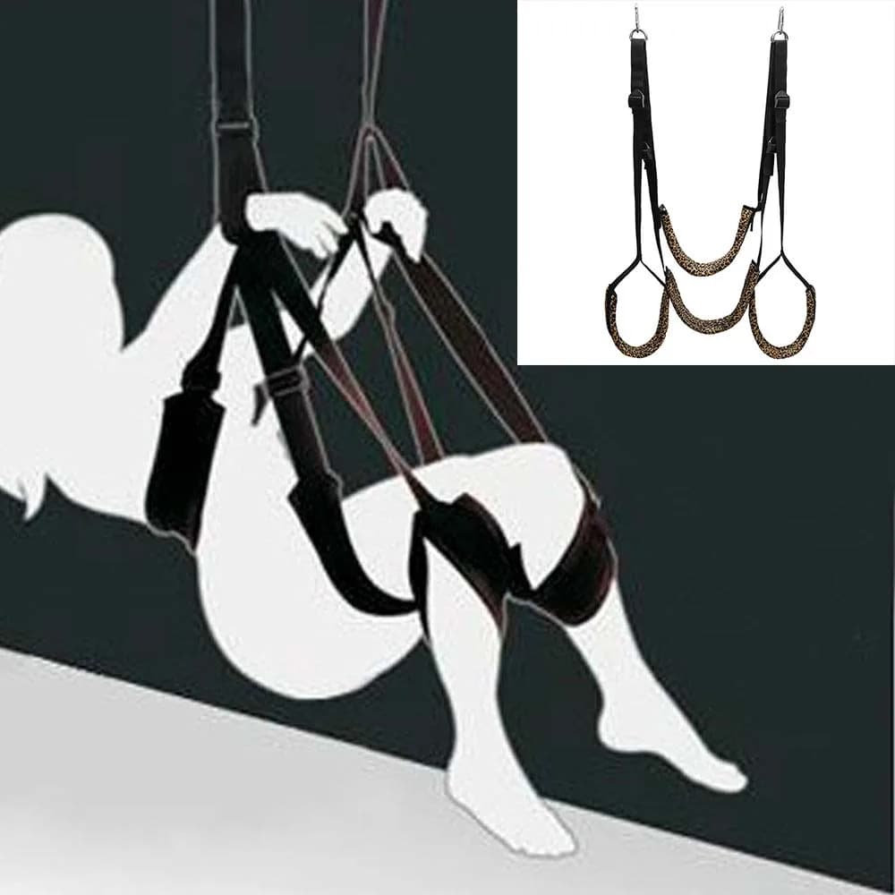 Coppie Altalena Del Sesso Sedile Morbido e Gamba Bondage BDSM Polsino di Ritenuta Enhancer Erotico Appeso Porta Altalena Giocattoli Del Sesso Per Adulti Mobili Del Sesso