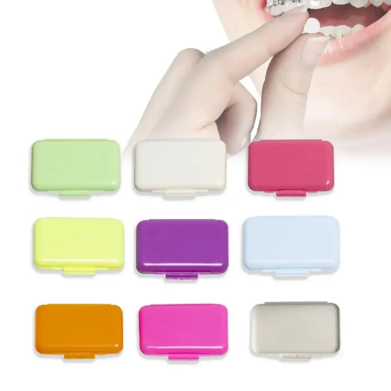 Cera protettiva ortodontica, correzione dei denti, protezione da irritazioni orali e graffi, apparecchi dentali con vari gusti di frutta, cera per bracket.