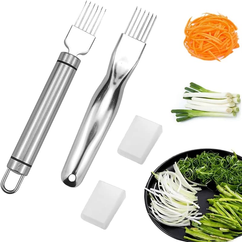 Stainless Steel Trimmed Green Onion Knife Heel Onion Knife Fruit and Vegetable Skewer Kitchen Gadget