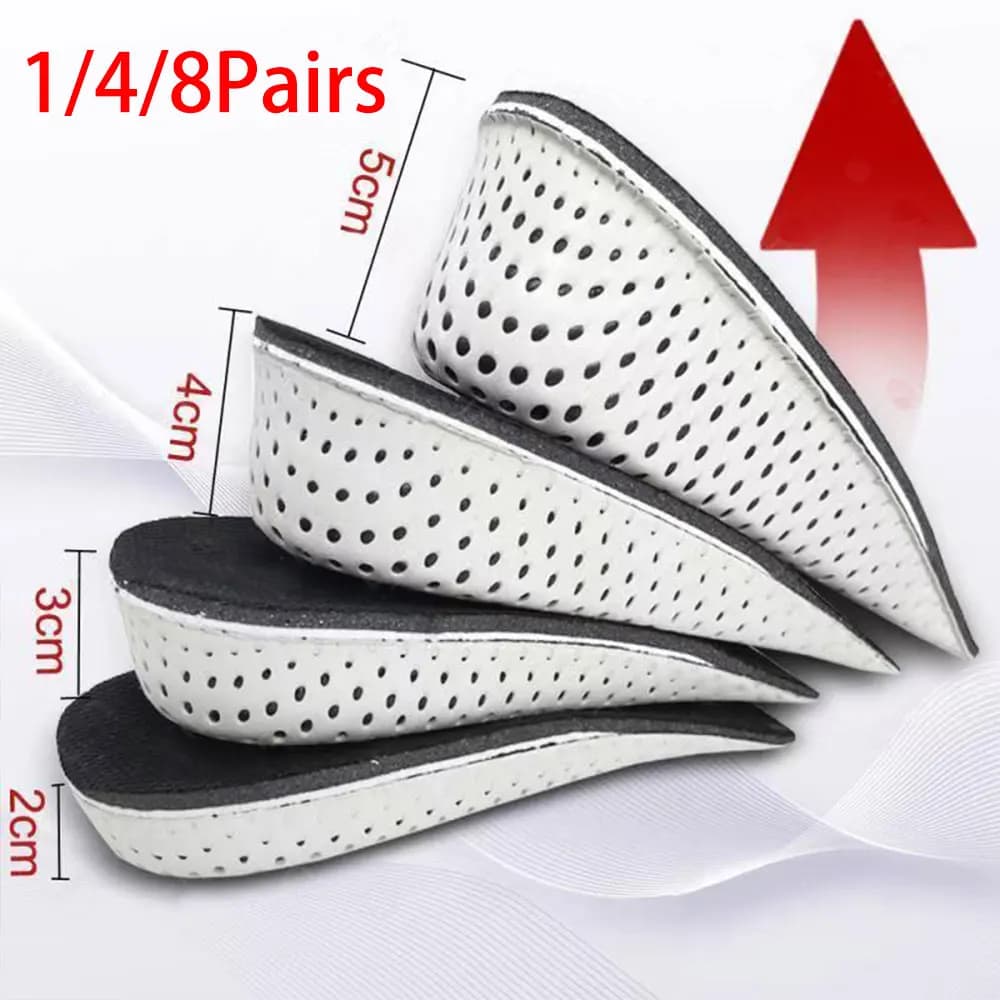 Solette per Aumento Altezza, Inserti per Tallone, Cuscinetti Sportivi in EVA Memory Foam, Rialzi Invisibili 2/3/4/5CM