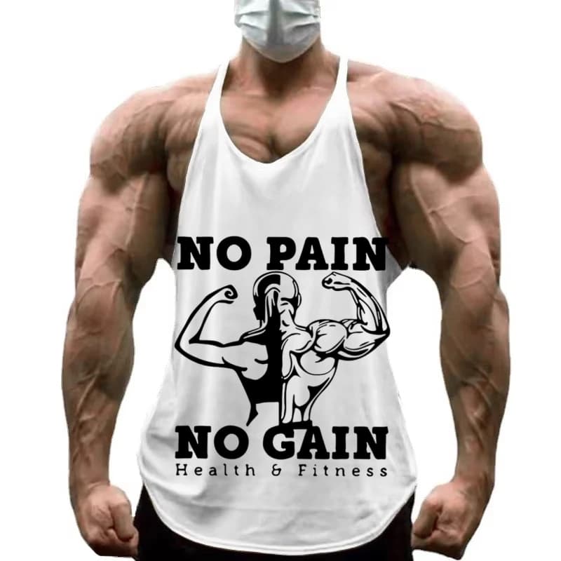 Men's Cotton Stringer Tank Top Thin Shoulder Strap Workout Fitness Summer Sleeveless Sportswear
