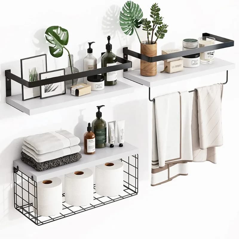Wholesale Custom Paper Towel Holder with Shelf Living Room Bathroom Kitchen Shelves Paper Towel Holders Storage Basket Towel Bar