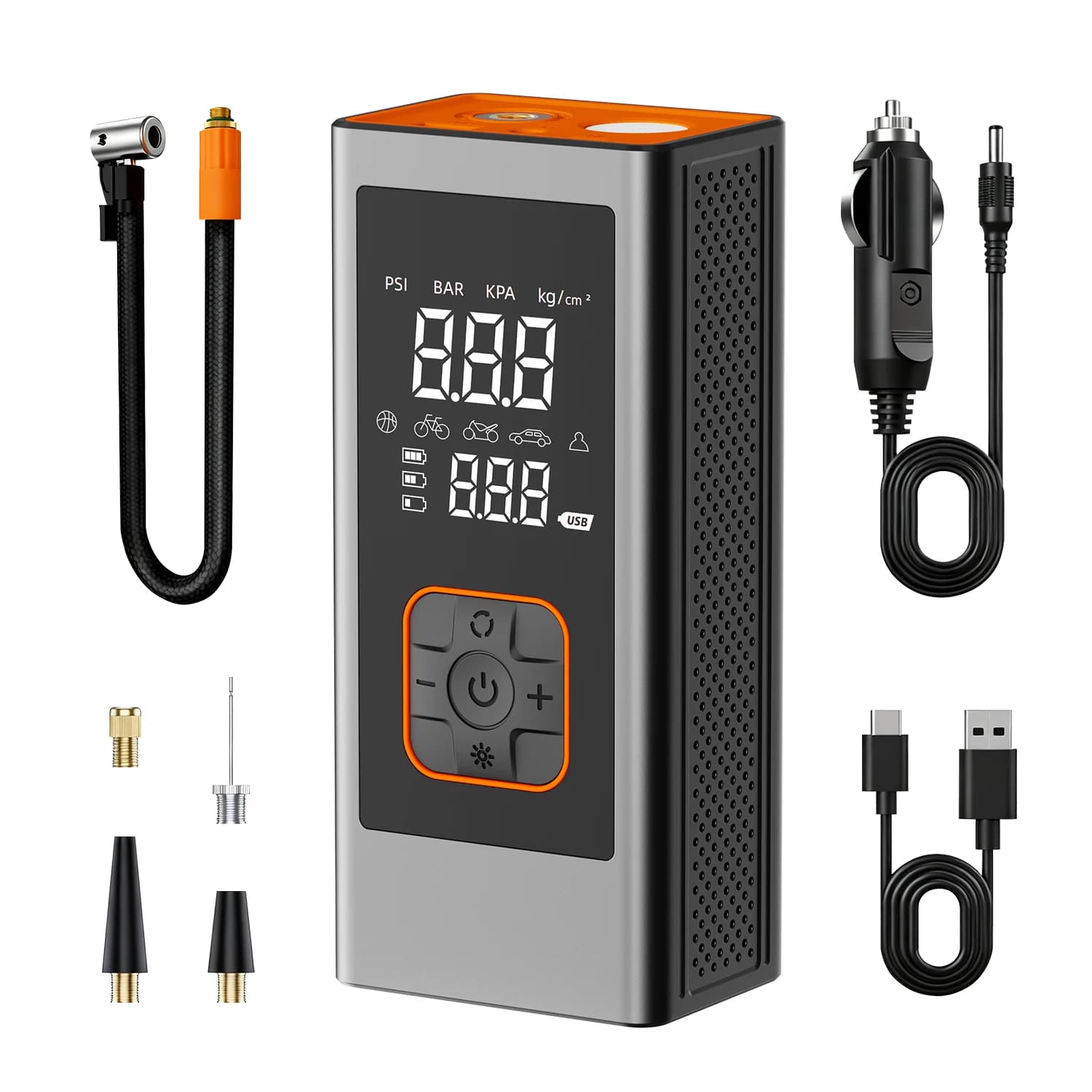Pompa elettrica a sfera 12V Gonfiatore per pneumatici Compressore d'aria portatile Power Bank Accessori per basket Ballpumpe ABS
