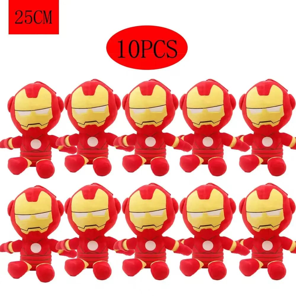 10 Pezzi Peluche Uomo Ragno, Bambole del Film Marvel Avengers, Morbidi Giocattoli Imbottiti, Captain America, Iron Man, Regali di Natale