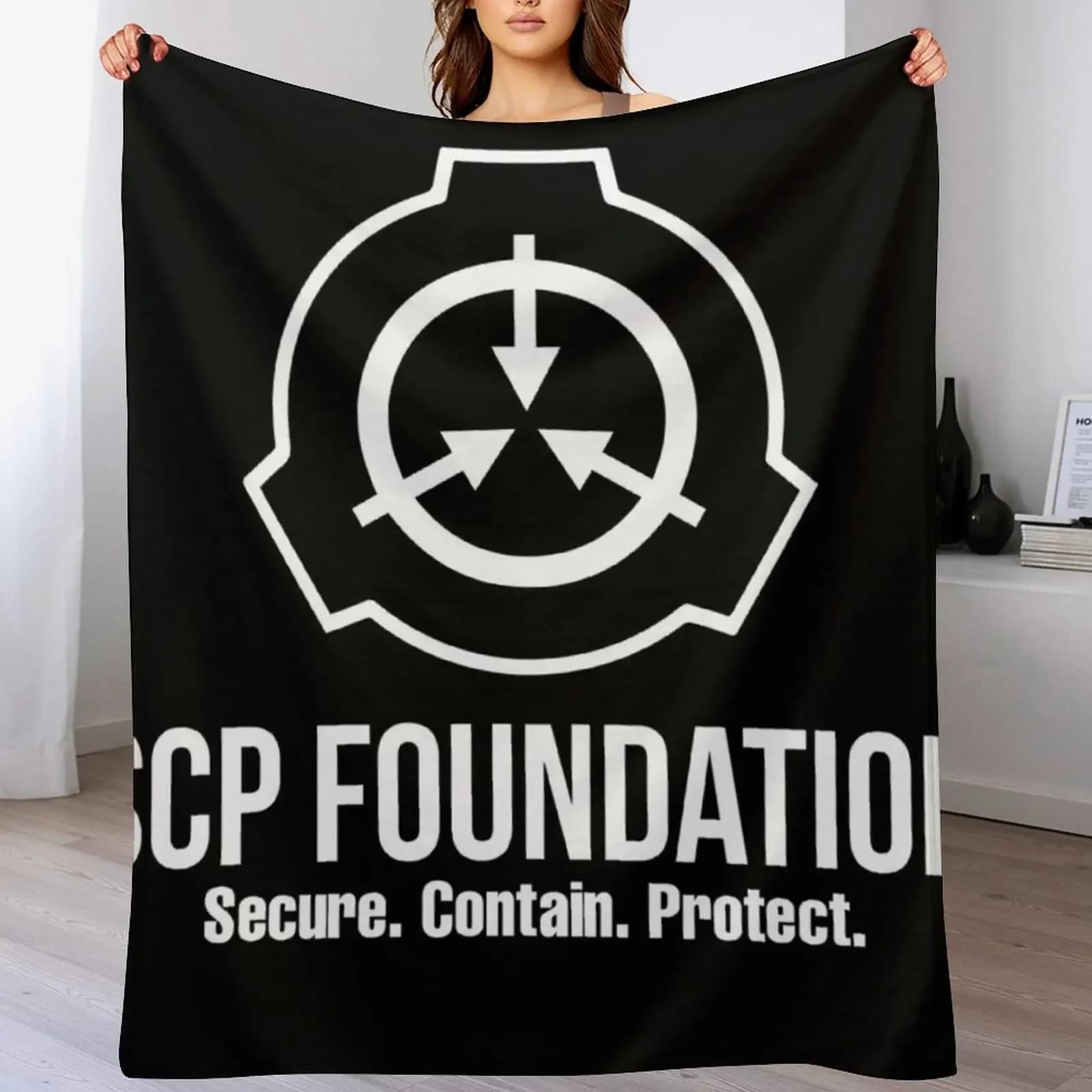 SCP Foundation Secure Contain Protect Throw Blanket Soft Comfort Blanket for Reading Watching TV
