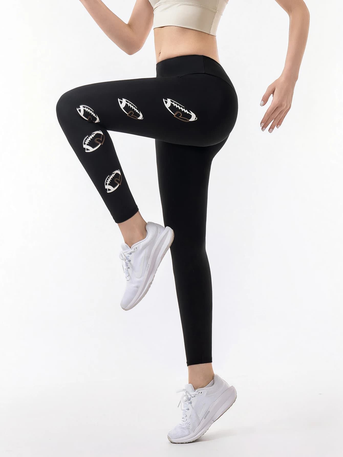 Leggings attillati neri da baseball per donna primavera e autunno pantaloni a matita in cotone personalizzati di grandi dimensioni pantaloni da 9 pollici