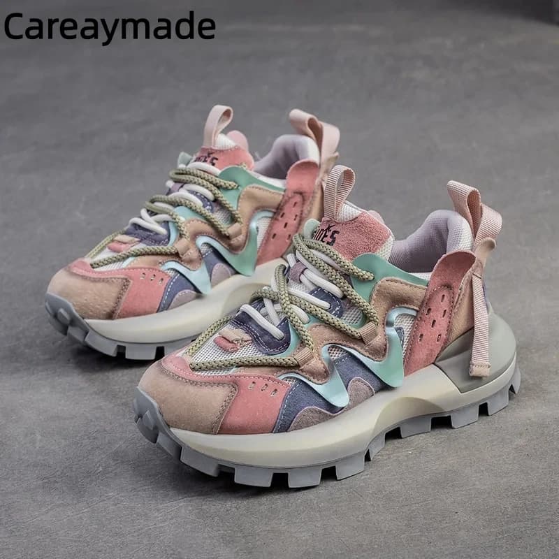 Careaymade-Air Mesh Robust gymnastics sandals in real women's leather Comfortable and breathable summer boots Fashion shoes in mixed color