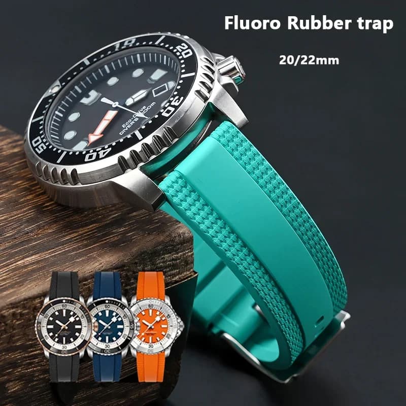 Cinturino universale in gomma fluoro da 20mm 22mm per Breitling New Super Ocean Avenger Sostituisci il cinturino sportivo da uomo impermeabile