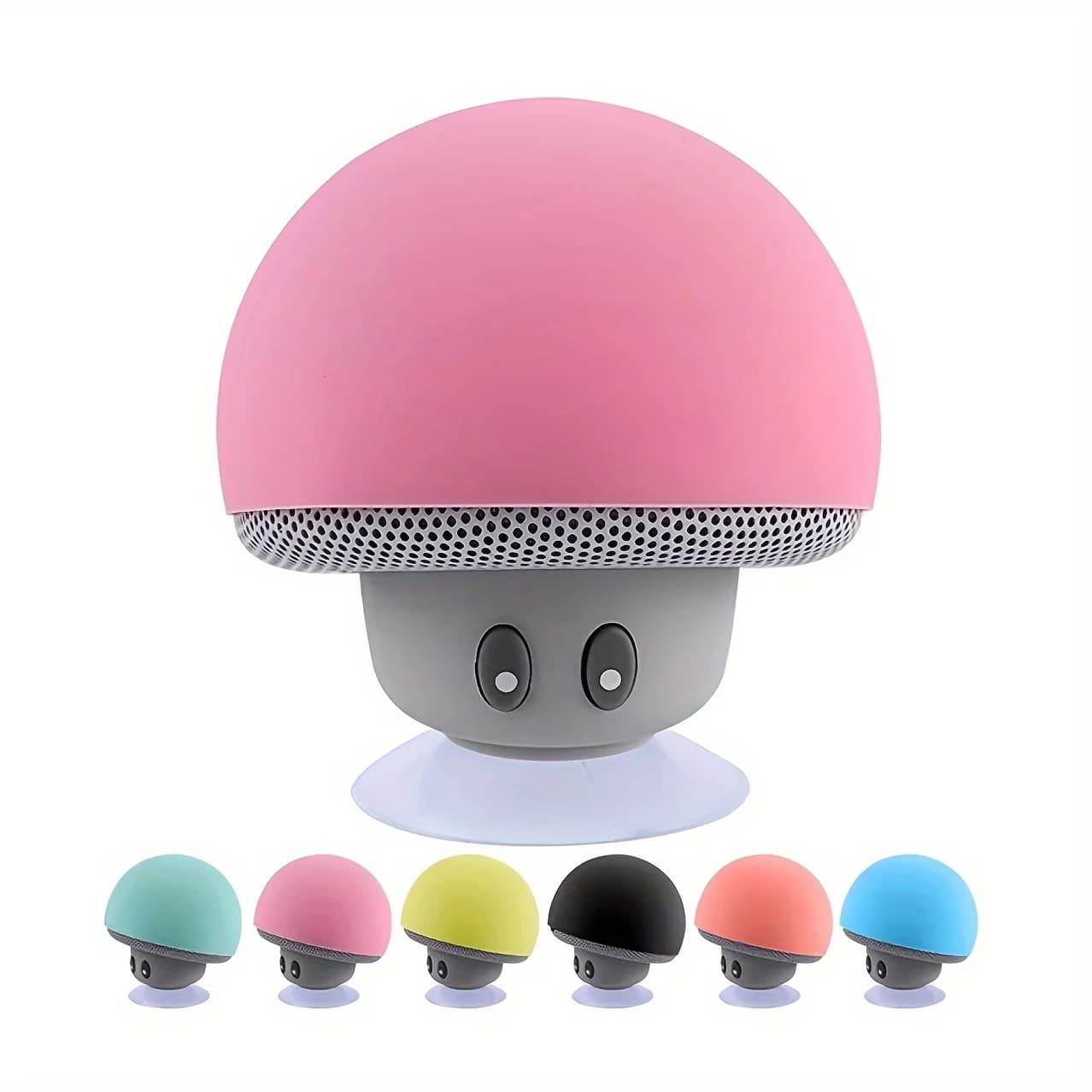 Altoparlante Wireless Portatile a Forma di Fungo, Mini Speaker Bluetooth Cartoon con Ventosa e Supporto per Telefono, Regalo Antiurto