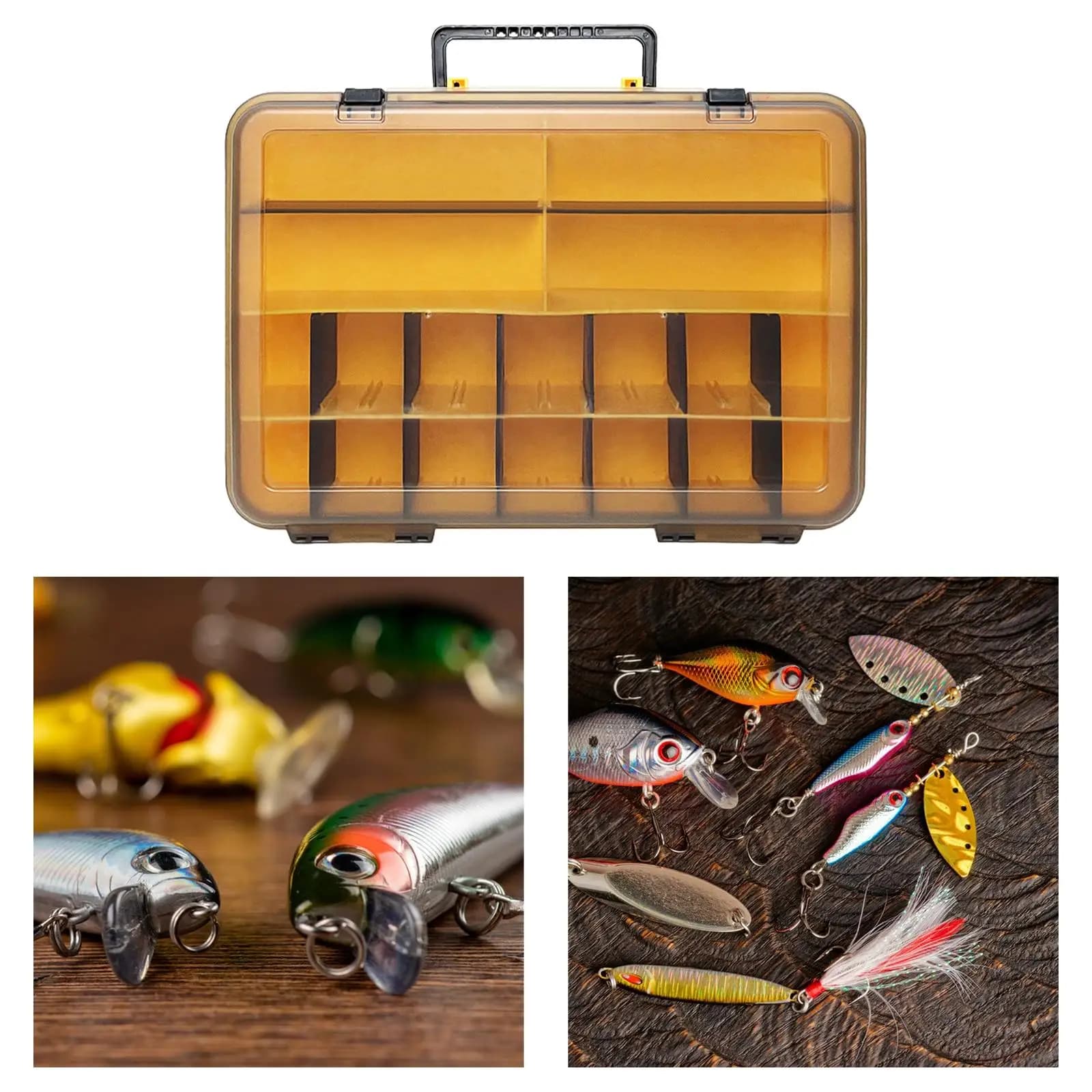Fishing Tackle Box Multifunctional Fishing Hook Organizer Case with Compartments Lure Hook Box Fishing Accessories Storage Box