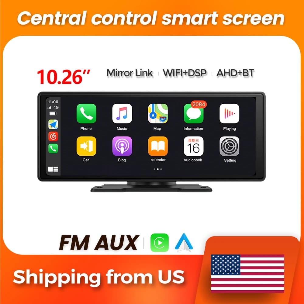 MEKEDE US PD5 Autoradio Universale con Schermo Touch da 10.26'' per Controllo Centrale Auto, Lettore Multimediale, Carplay, Android Auto, Navigazione, FM, AUX