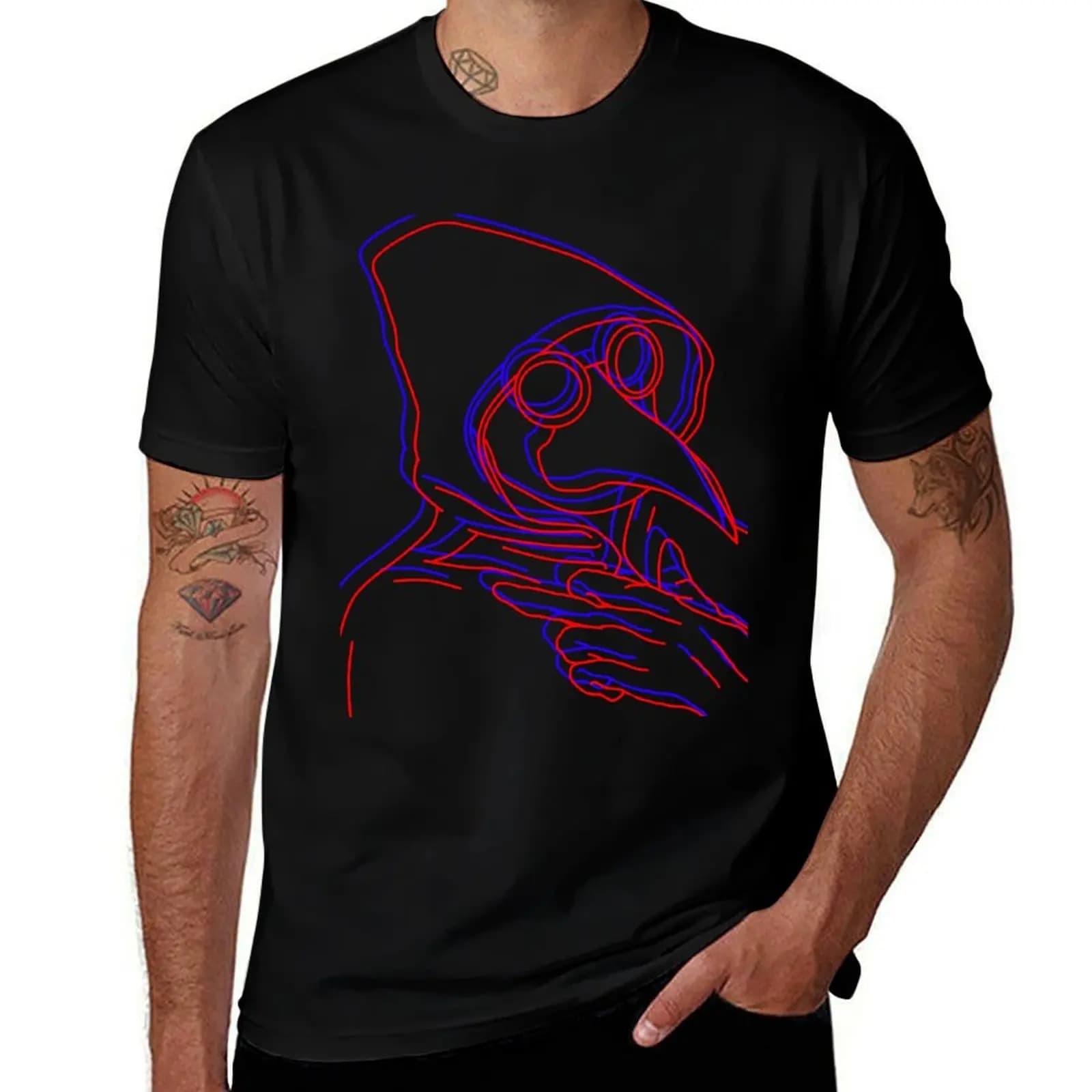 plagu3(D) T-Shirt Breathable Sportswear T-Shirt for Men