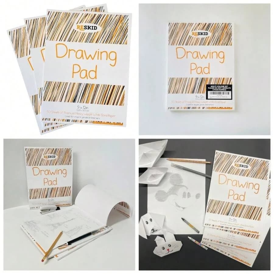 Drawing Paper Pad 9 X 12 Inches - 50 Sheets, 3-Pack Coloring Art Pads For Drawing, Sketch Book (9x12 (3PACK))