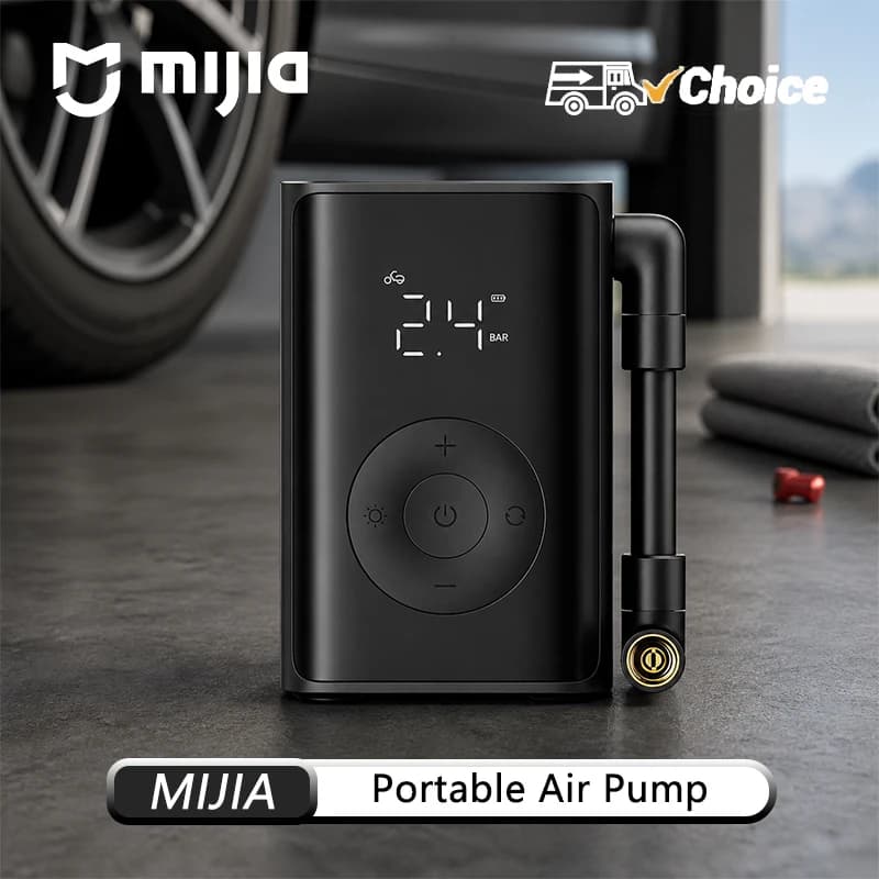 NEW MIJIA Portable Air Pump 2000mAh 150psi Electric Air Compressor Tire Pressure Detection Car Bike Multitool Inflator CN