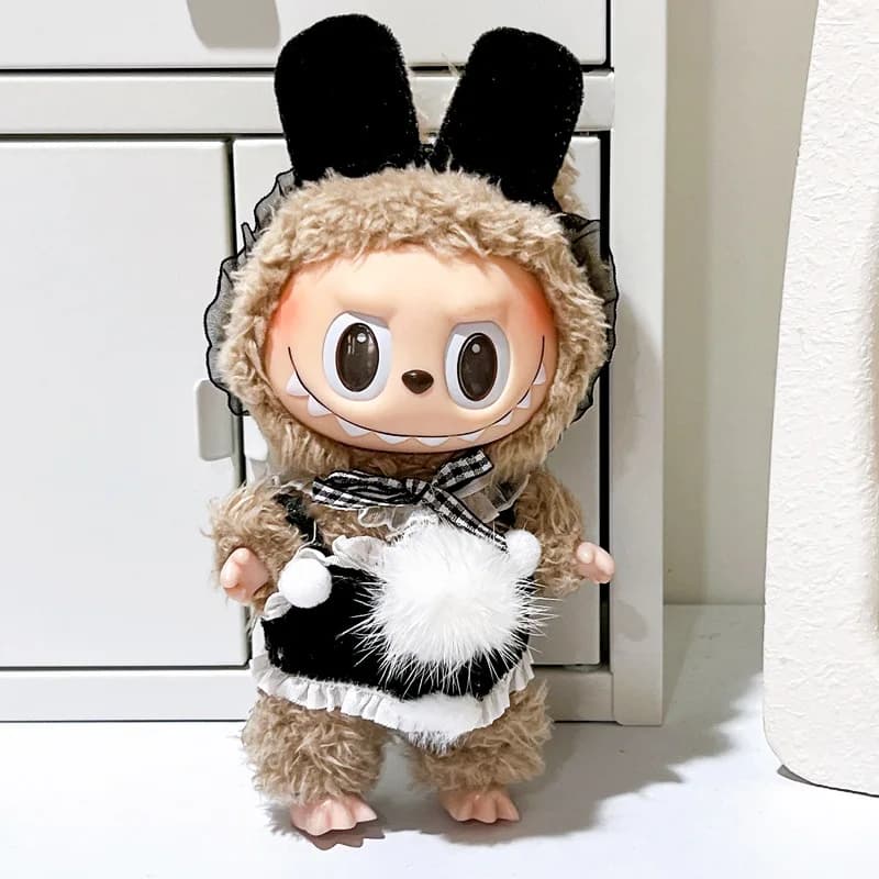 Esplosioni Labubu17cm Ciondolo scatola cieca per bambola in vinile Una o due generazioni possono cambiare vestiti per accessori Vestiti per bambini.