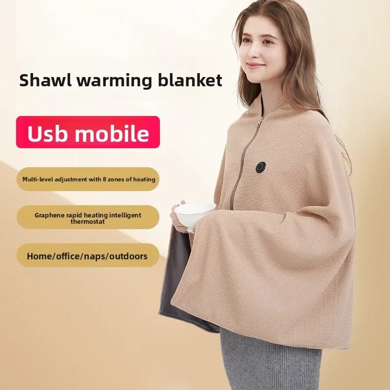 Coperta Elettrica Durevole Riscaldante per Esterni, Sciarpa USB Ricaricabile, Coperta Riscaldante per Ufficio (Esclusa Alimentatore)