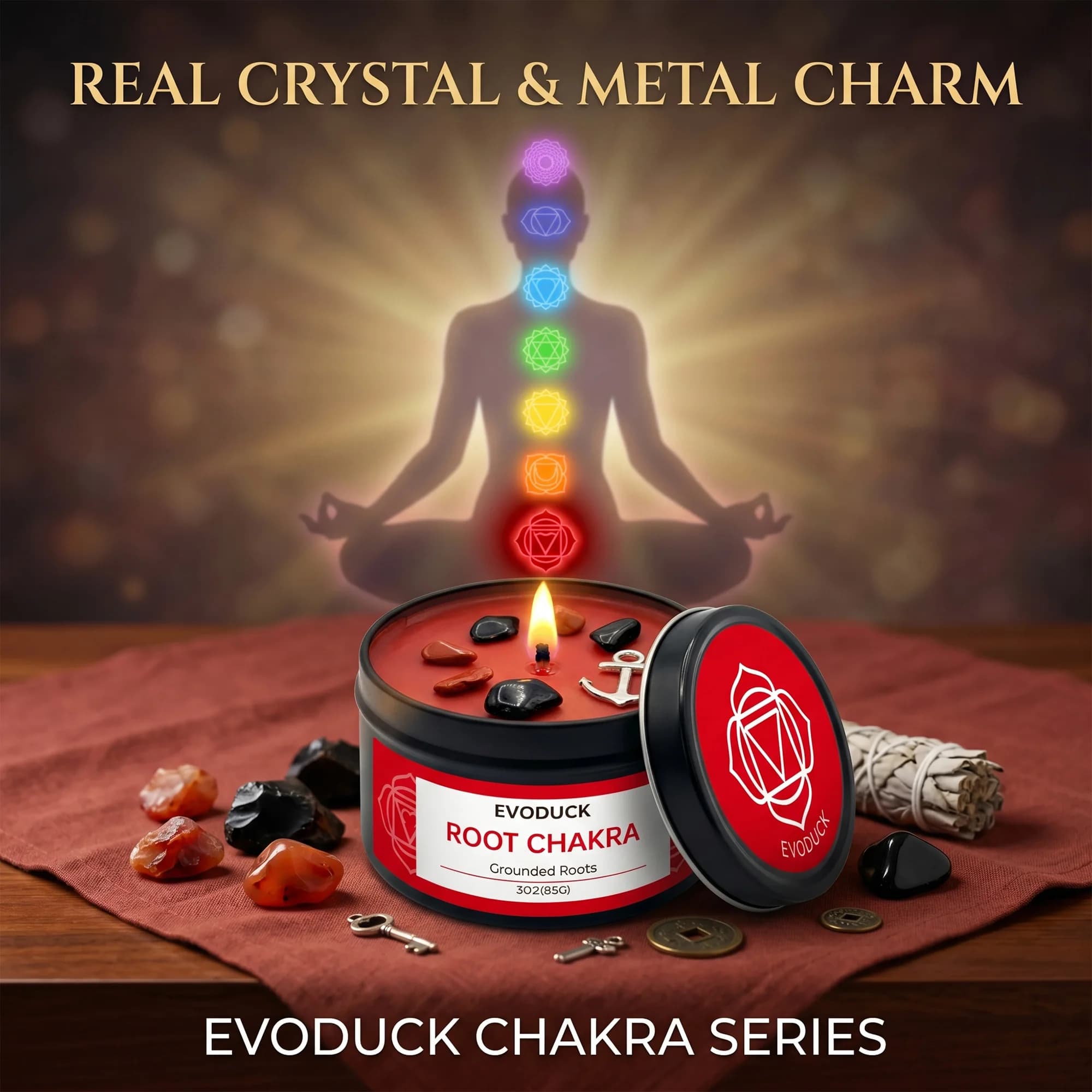 Candela Profumata alla Radice di Patchouli, Candela per Aromaterapia, Meditazione e Yoga, Regalo Spirituale per Rilassamento e Decorazione Casa