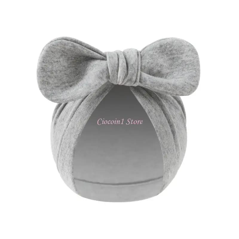 Y1UB Cappello da bambino in morbido cotone Copricapo con fiocco Copricapo elasticizzato per neonati 0-3 mesi