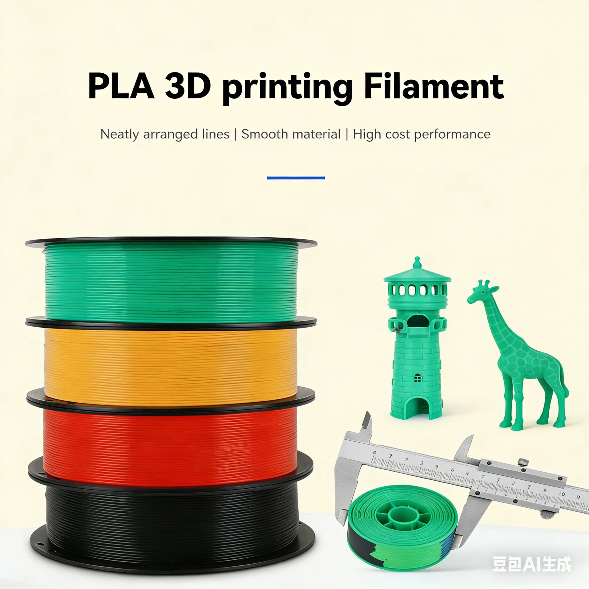 3D Printer Filament 1kg 1.75mm PLA High Accuracy Without Ecological Odor 3D Printing Material for Bambu Lab FDM