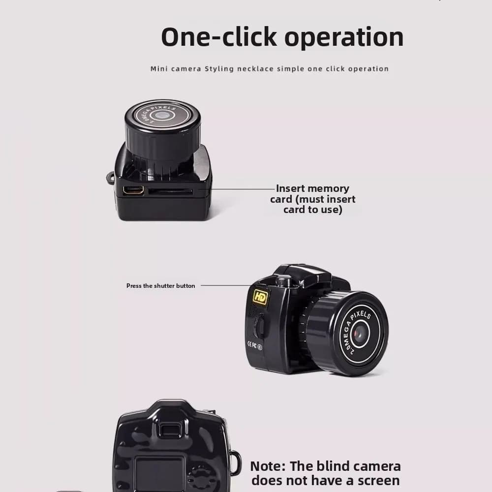 Videocamera segreta di sicurezza Registratore audio Piccola mini telecamera HD DVR Mini telecamera per video portatile Y2000 Mini videocamera da viaggio