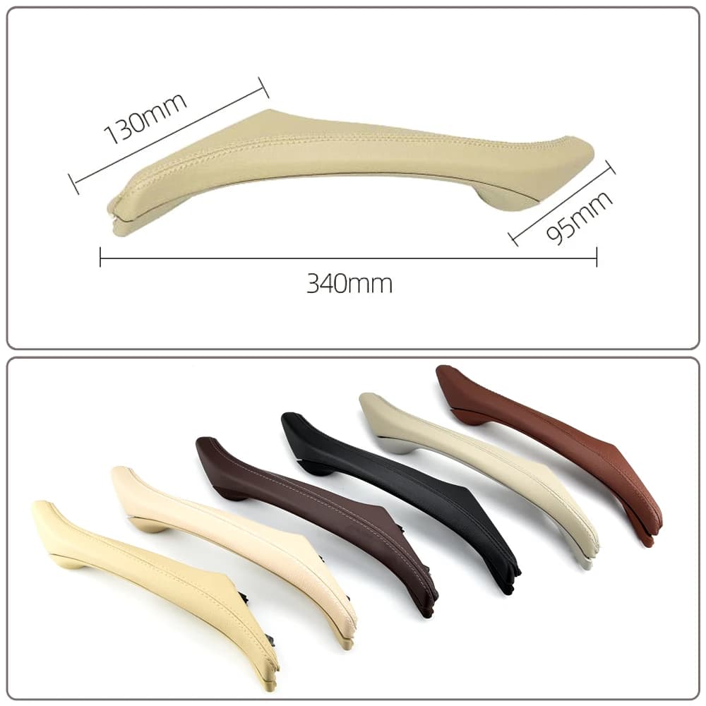 Black/Beige/Oyster Car Real Leather Interior Door Handle Panel Pull Trim LHD For BMW 5 serie F10 F11 F18 525d 530d 528i 535i