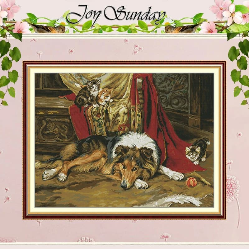 German Shepherd Dog Patterns Counted Cross Stitch Set DIY 11CT 14CT 16CT HD Stamped DMC Cross-stitch Kit Embroidery Needlework