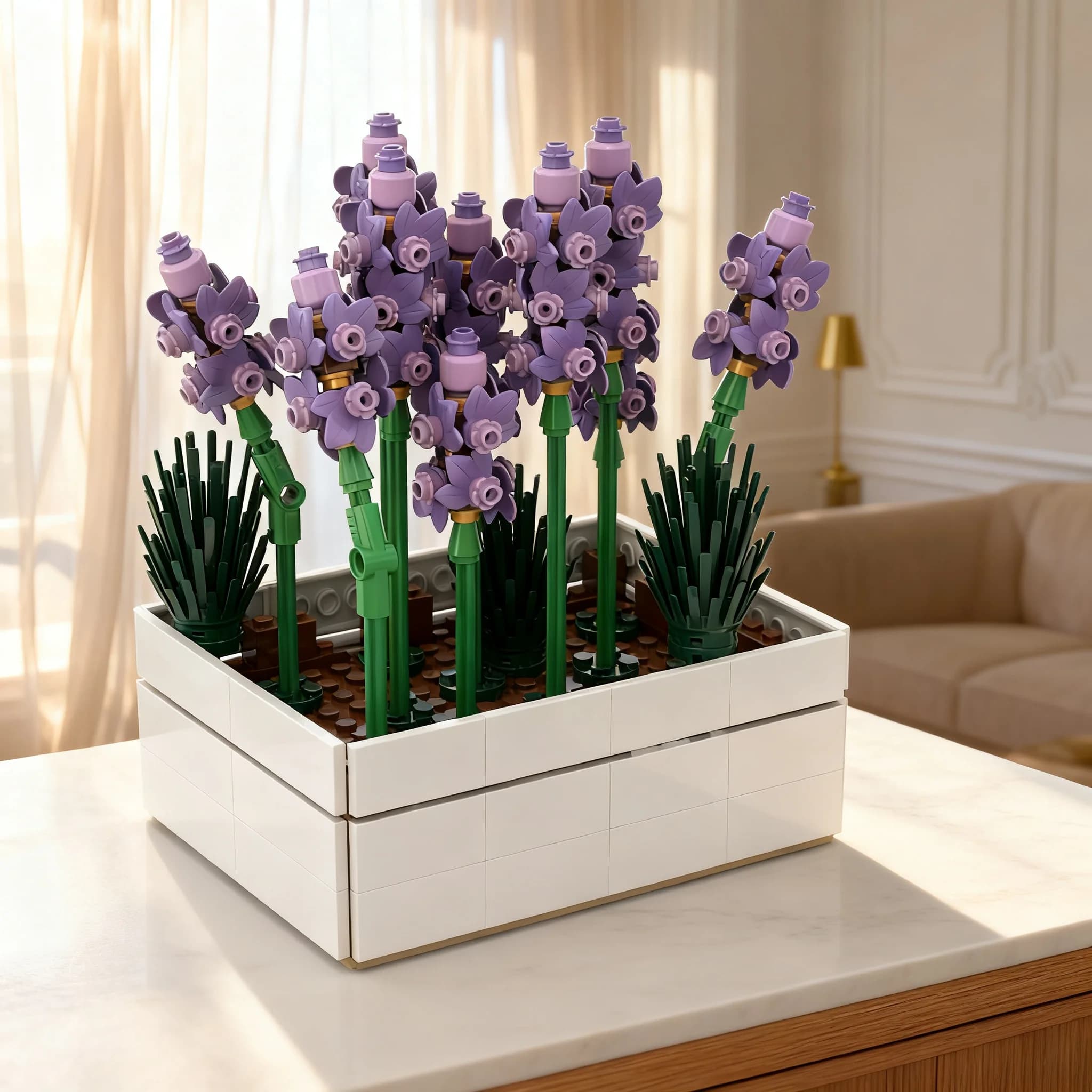 500pcs MOC Lavender Planter Botanicals Model Building Blocks Construction Creative 3D Art Collection Display Assemble Brick