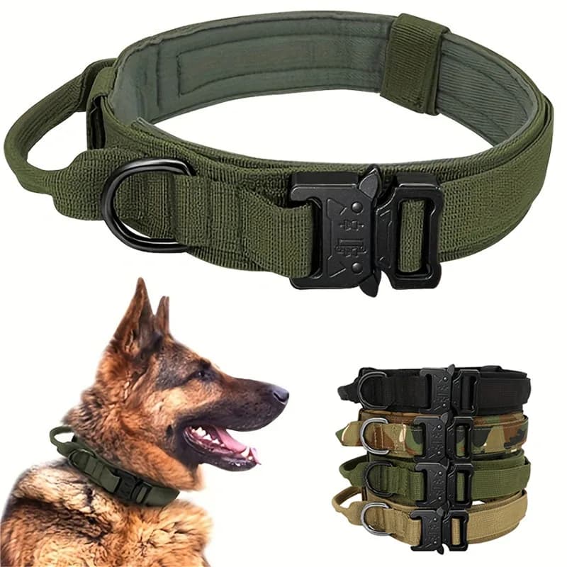 Collare per cani durevole collari per cani di taglia media tedesca Shepard per la maniglia di controllo del collare del cane da addestramento a piedi