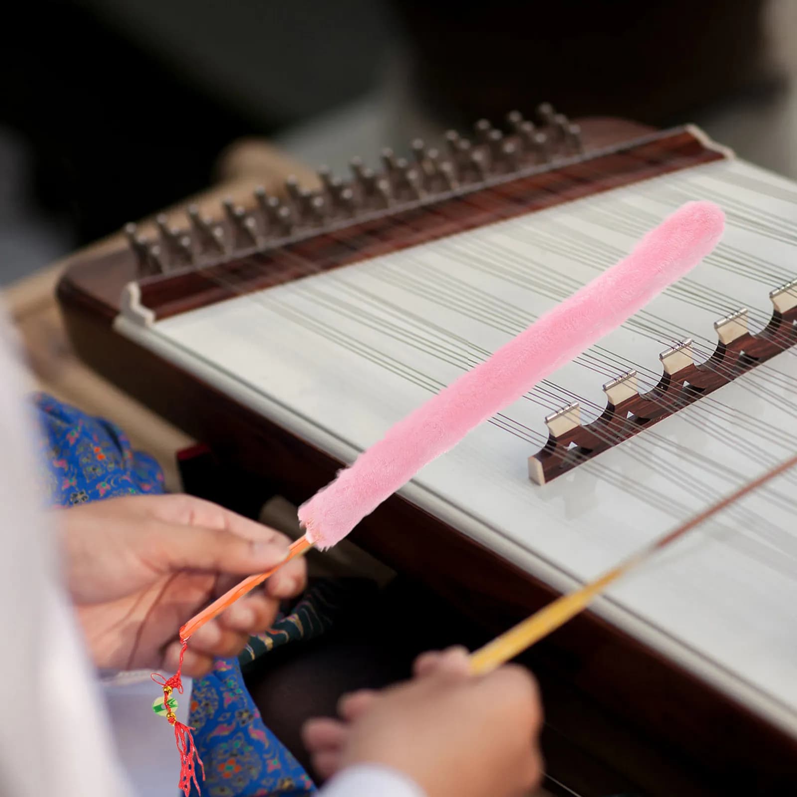 Spazzola per la Pulizia del Guzheng con Setole in Pelo di Coniglio, Lunga Portata per la Cura degli Strumenti a Corda, Pulizia Portatile per Flauto e Sassofono