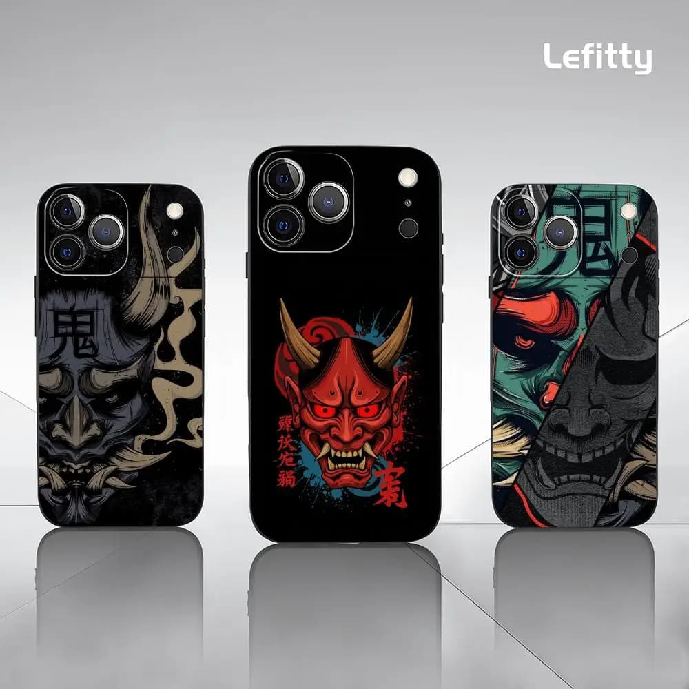 Custodia per telefono in TPU morbido e delicato sulla pelle con maschera Oni Samurai Giapponese per iPhone 17 16 15 14 13 12 PRO MAX PLUS Mini
