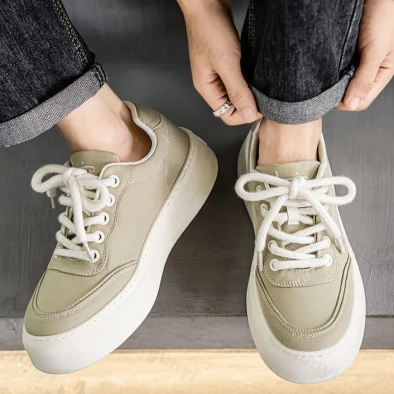 Men's Concise Solid Low Top Thick Soled Casual Sports Shoes 2025 Autumn Breathable Fashion Versatile Comfortable Chunky sneakers