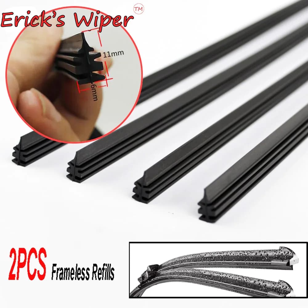 2Pcs/lot Universal AAA-Grade Auto Vehicle Insert Soft Rubber Strip Refill For Frameless Wiper Blades 6mm 26" 24" Car Accessories