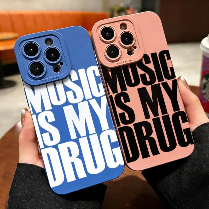 Minimalist musical theme pair phone case for iPhone 17 14 11 16 Pro Max 15 13 12 7 8 Plus XS shockproof protective case