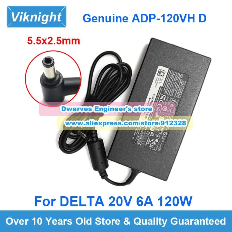 Genuine Delta ADP-120VH D AC Adapter 20V 6A 120W Charger for Asus Mini PC PN64 PN53 Power Supply 5.5x2.5mm