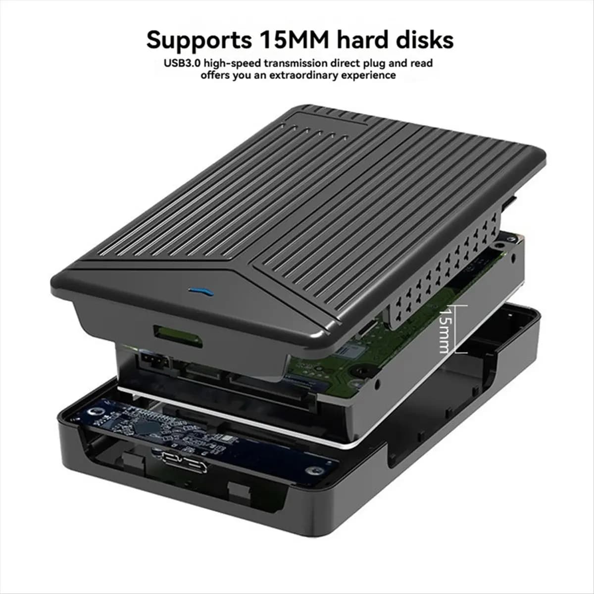 “QUALITY EXCELLE“HDD Case External Enclosure for 2.5inch SATA SSD HDD Hard Disk Drive SATA to USB 3.0 Case for PC Notebook