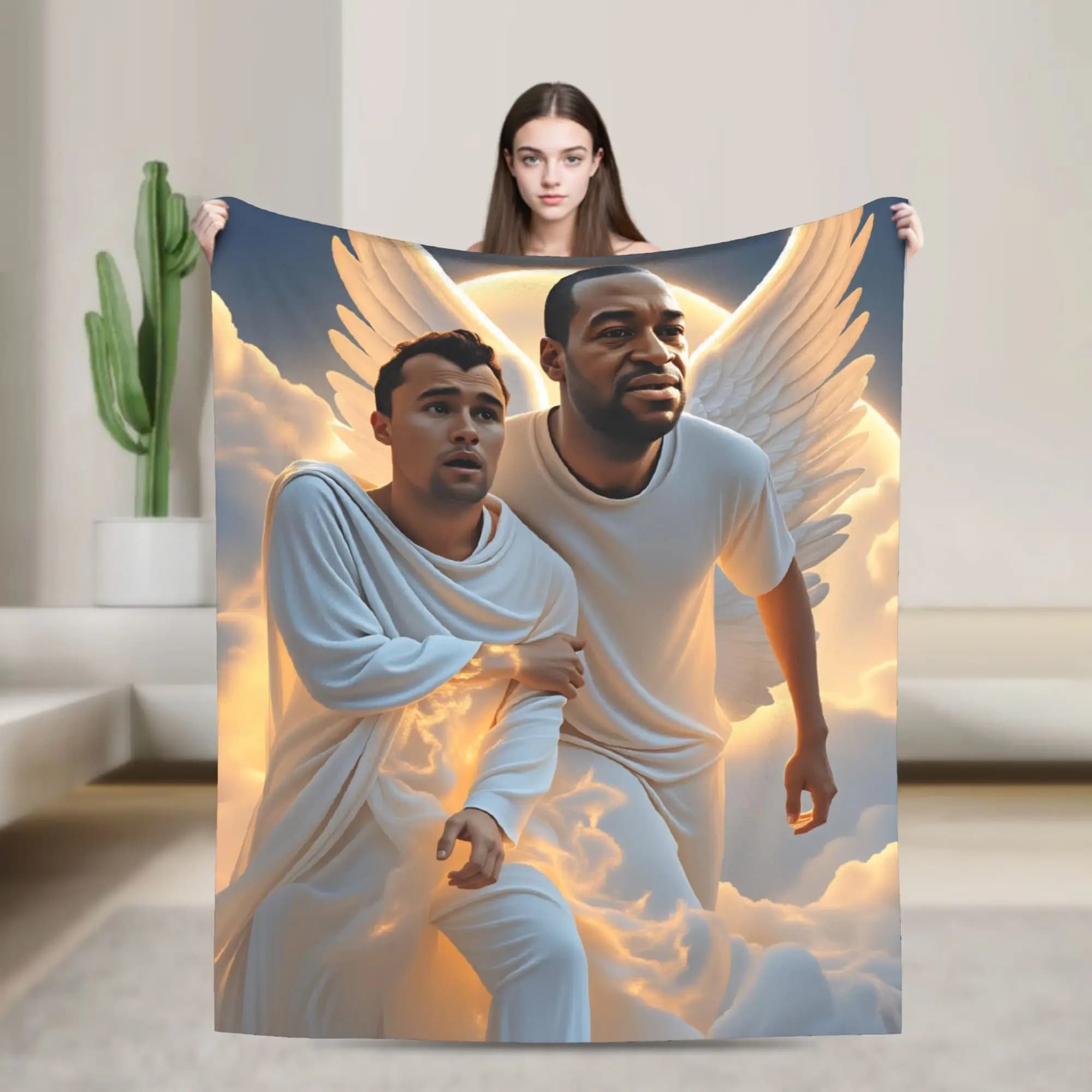 Coperte Charlie Kirk Angelic Advocate Coperte calde e traspiranti con stampa in velluto per copriletto per auto domestica