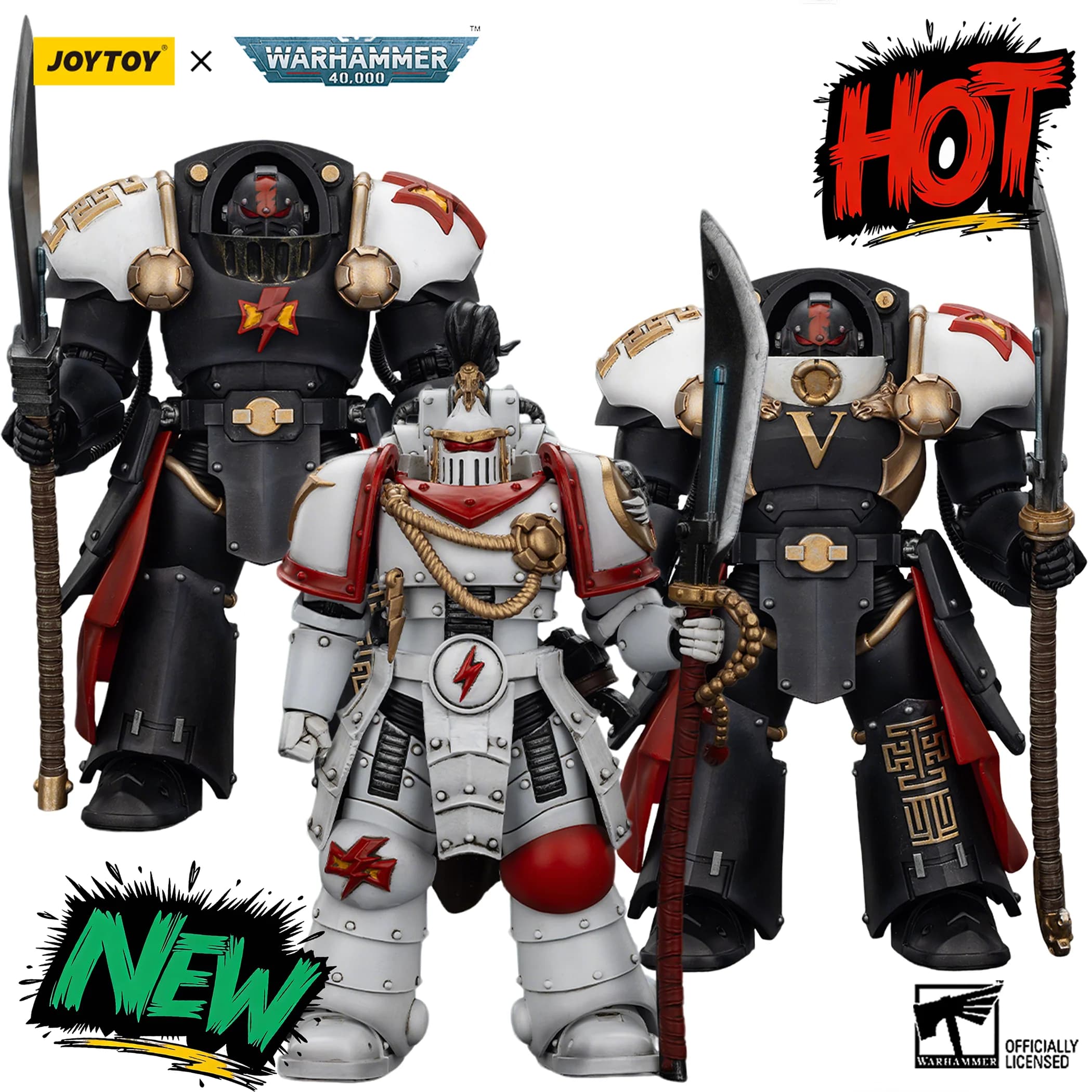 JOYTOY Warhammer40K 1/18 Action Figure White Scars Legion Praetor Ebon Keshig Terminator Anime Figurine Joint Movable Model Gift