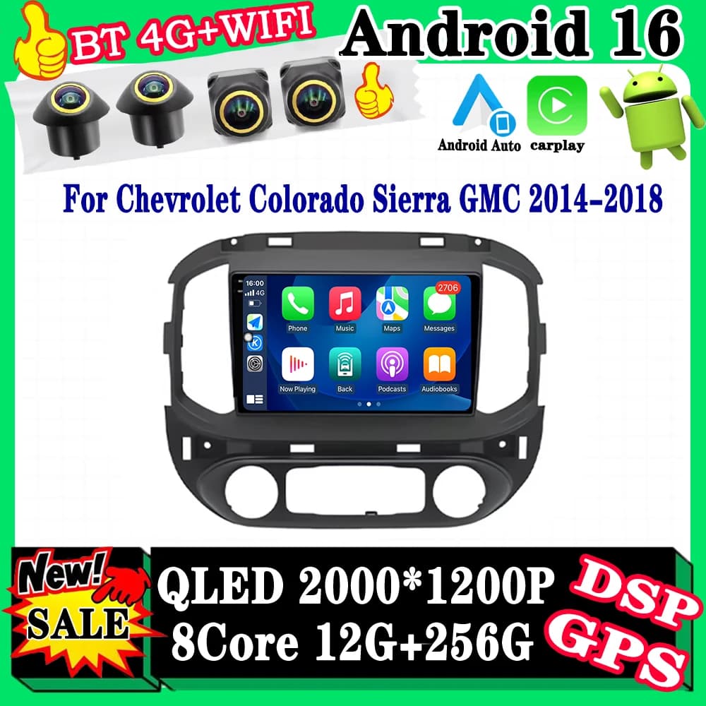 Wireless Carplay For Chevrolet Colorado Sierra GMC 2014-2018 Android Auto GPS Navi Bluetooth Accessories