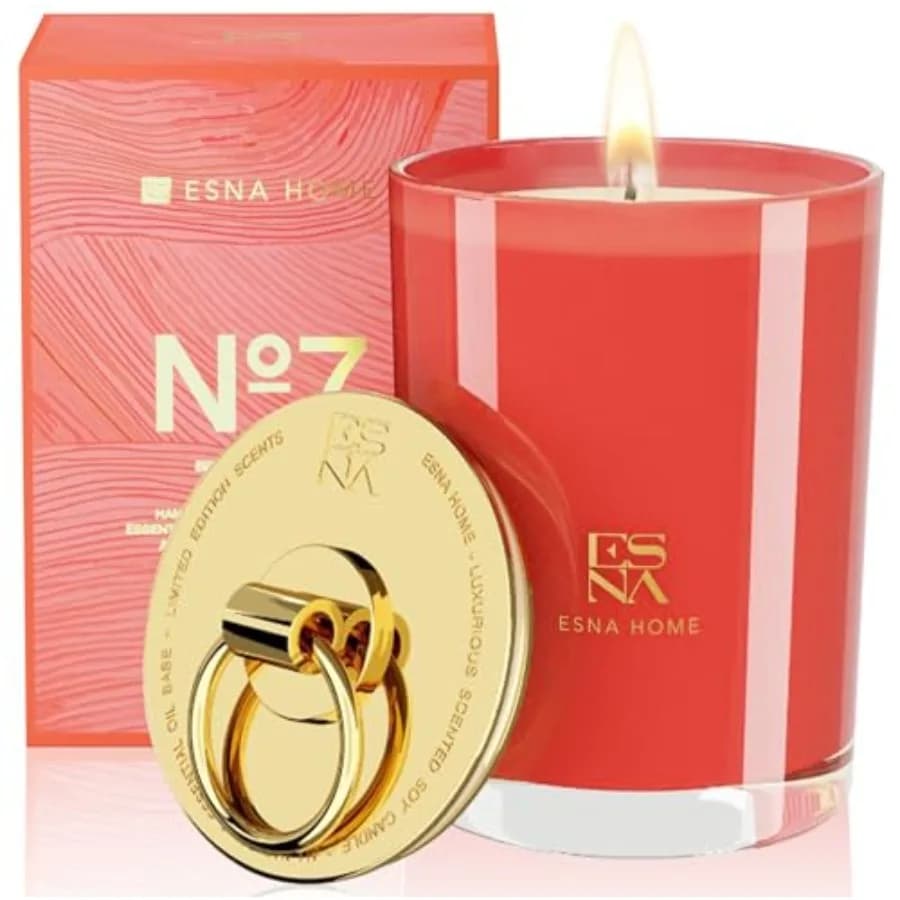 Candela di Soia di Lusso Altamente Profumata con Oli Essenziali Naturali alla Lavanda, Candele Aromaterapiche per il Relax, Regali Unici per Donne