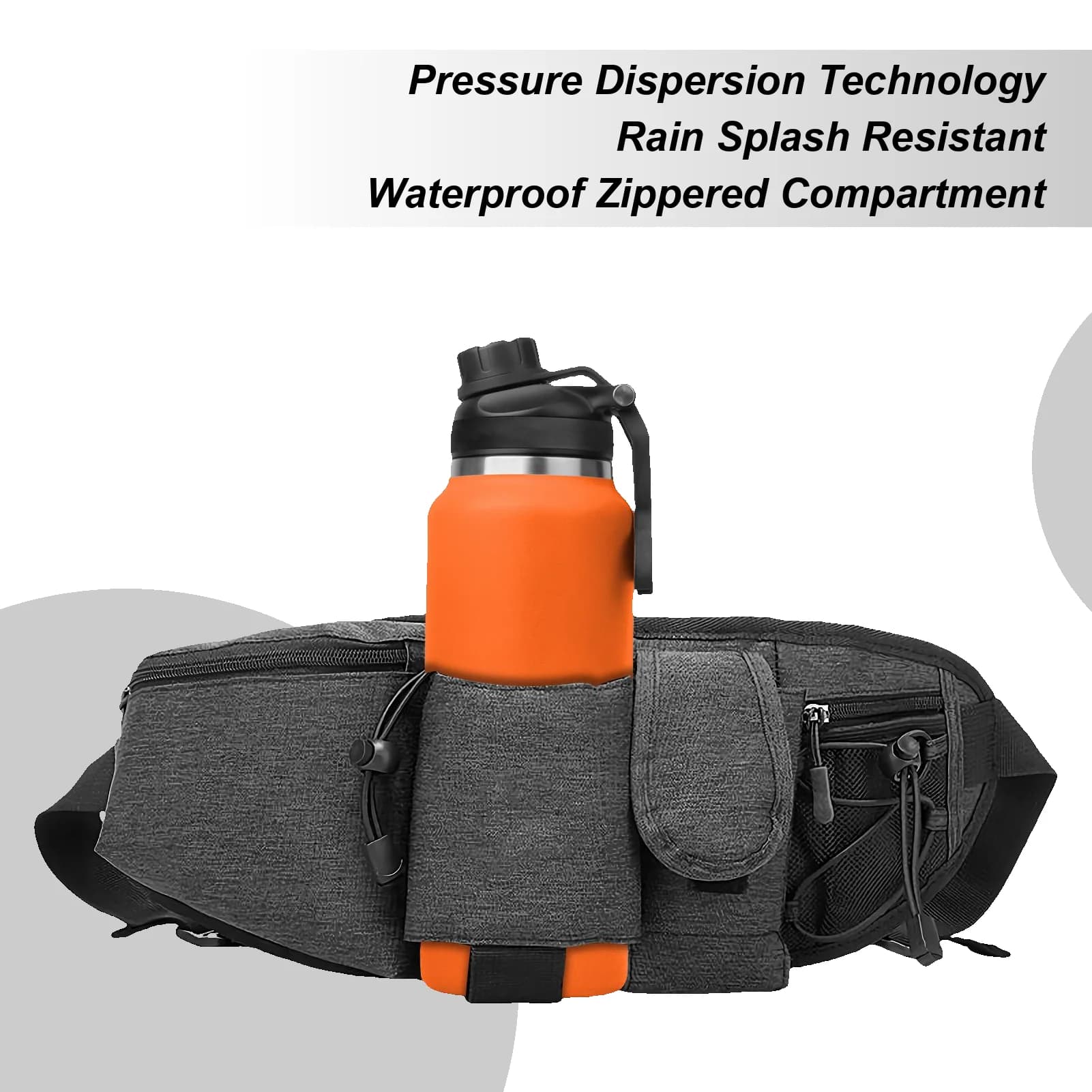 Waist Bag for Running Water Bottle Disappeared and Rain Bag for Phone Running Belt with Bottle Holder for Cycling