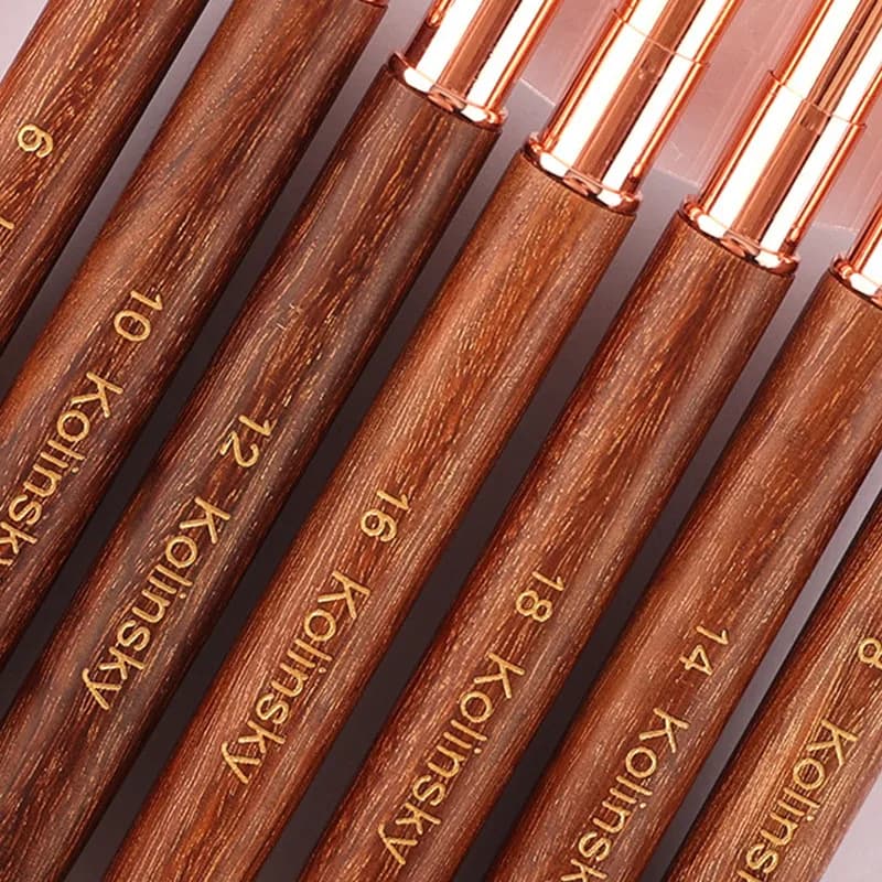 1 Pezzo Pennello per Nail Art in Kolinsky con Manico in Legno di Sandalo Viola, Pennello per Estensione Gel UV Acrilico, Pennello per Pittura e Disegno Unghie