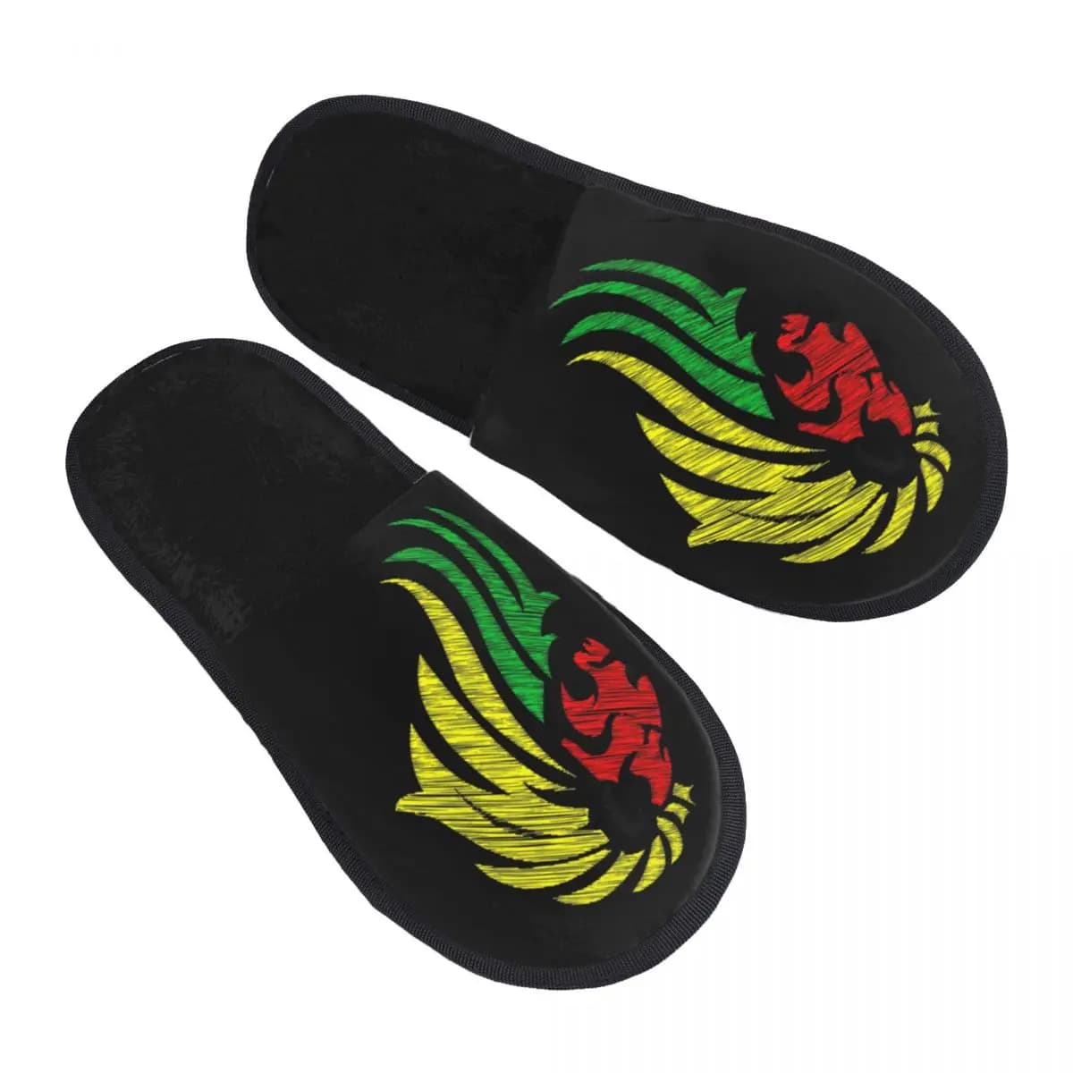 Pantofole per ospiti con colori bandiera reggae leone per camera da letto da donna con stampa personalizzata Pantofola per casa leone Rasta