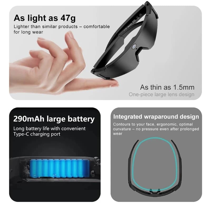 Oneplus Al Smart Glasses 8K Remote Control Photo Camera Touch Recording Translator Voice Assistant Wireless Bluetooth Eyewear