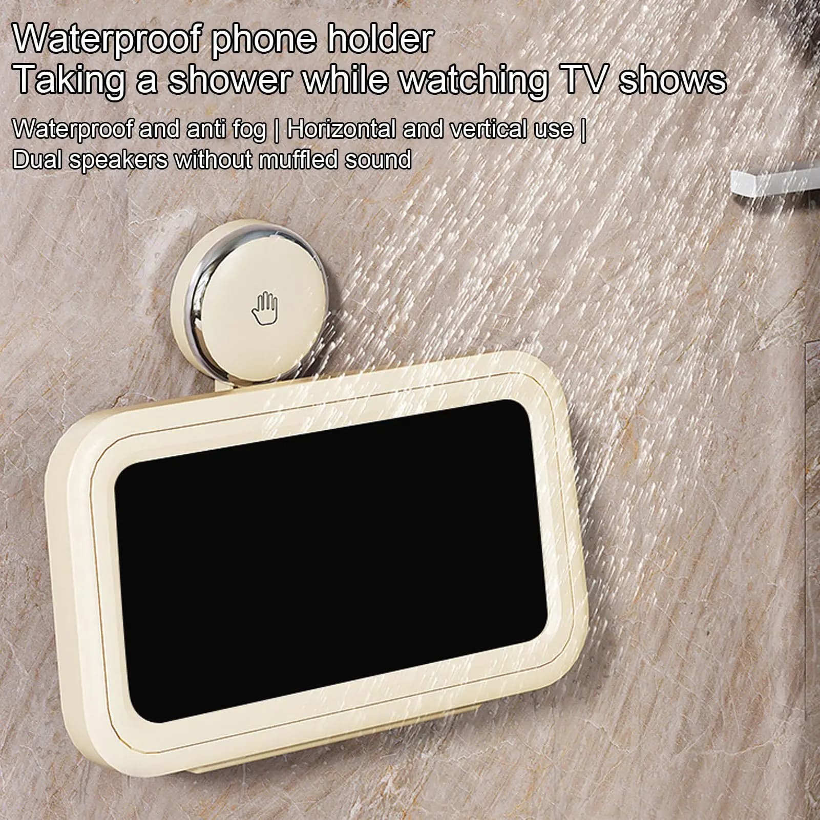 Supporto per telefono da doccia, girevole a 360 gradi, con touchscreen, supporto da parete per doccia, bagno, piscina, vasca.